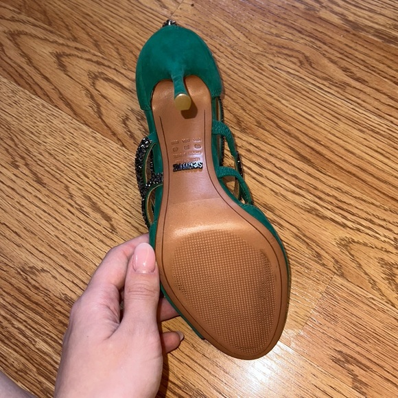 emerald x gunmetal strap heels - Picture 4 of 4